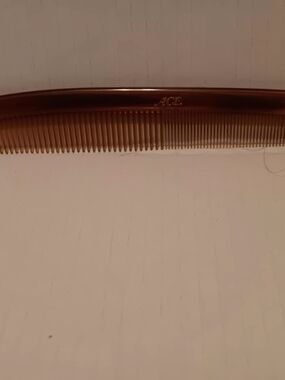 Vintage ACE Hair Plastic Comb Brown Used Clean Standard